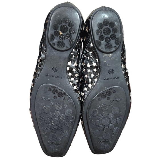 Jimmy Choo Laser Cut Pointed Toe Flats Black Patent Leather Shoes Size 36.5 - Picture 10 of 12
